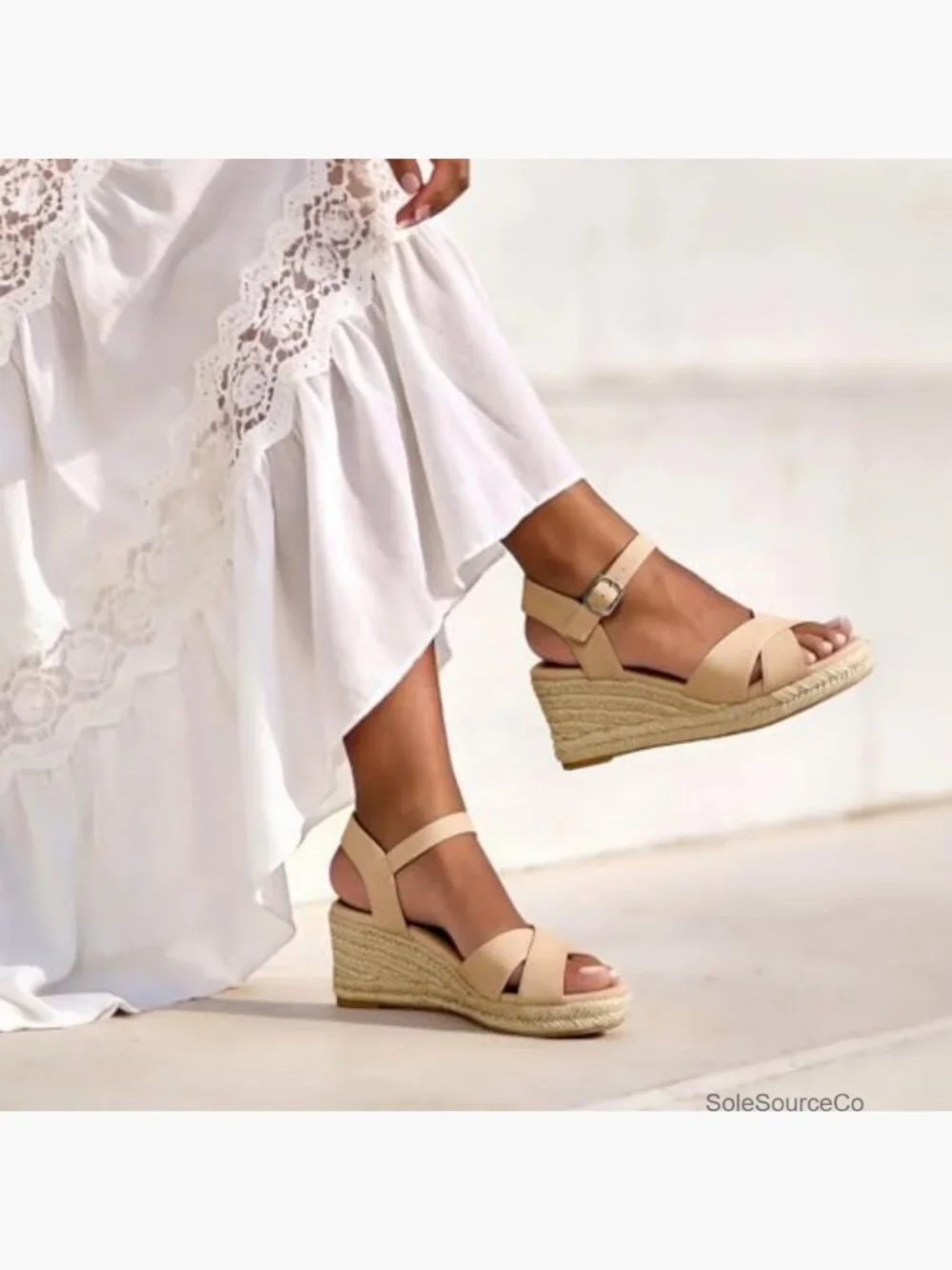 Espadrille Wedge Sandals | Adjustable Buckle Dressy Platform